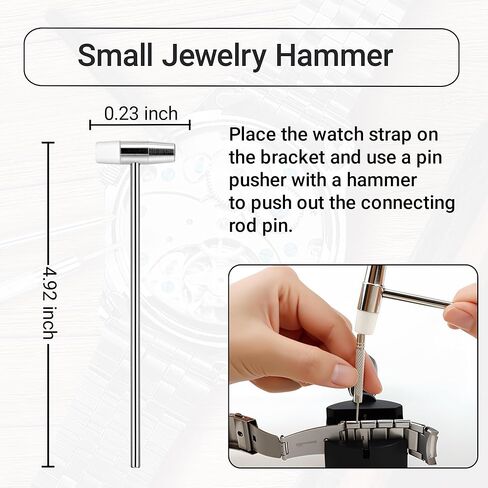 Watch Link Removal Kit, 19 in 1 kit, Can be Used for Strap Length Disassembly and Adjustment, Watch Strap Removal Tool, Tool Hammer, Cleaning Cloth and Spare Needle, with User Manual. in Saudi Arabia