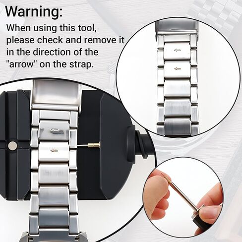 Watch Link Removal Kit, 19 in 1 kit, Can be Used for Strap Length Disassembly and Adjustment, Watch Strap Removal Tool, Tool Hammer, Cleaning Cloth and Spare Needle, with User Manual. in Saudi Arabia
