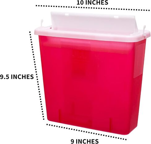 Sharps Container 5 Quart with Mailbox Style Lid - Large - Puncture Resistant for Safe Needle Disposal - for Home, Travel and Medical use in Saudi Arabia