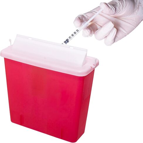 Sharps Container 5 Quart with Mailbox Style Lid - Large - Puncture Resistant for Safe Needle Disposal - for Home, Travel and Medical use in Saudi Arabia
