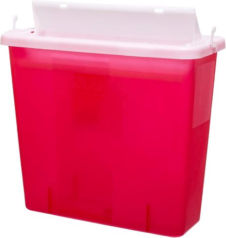 Sharps Container 5 Quart with Mailbox Style Lid - Large - Puncture Resistant for Safe Needle Disposal - for Home, Travel and Medical use in Saudi Arabia