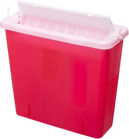 Sharps Container 5 Quart with Mailbox Style Lid - Large - Puncture Resistant for Safe Needle Disposal - for Home, Travel and Medical use in Saudi Arabia