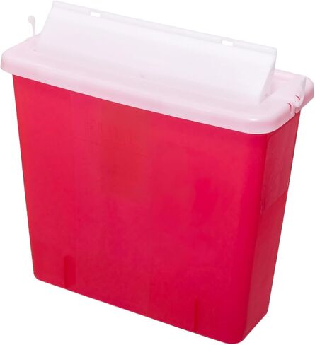 Sharps Container 5 Quart with Mailbox Style Lid - Large - Puncture Resistant for Safe Needle Disposal - for Home, Travel and Medical use in Saudi Arabia