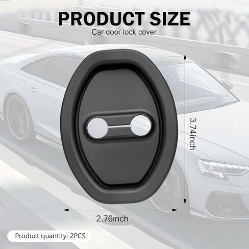 Car Door Shock Absorber, 2 PCS Silicone Silent Absorption Lock Accessories, Rust-Proof Door Lock Cover Parts Protective Pads, Universal for Most Cars SUVs and Trucks (Black) in Kuwait