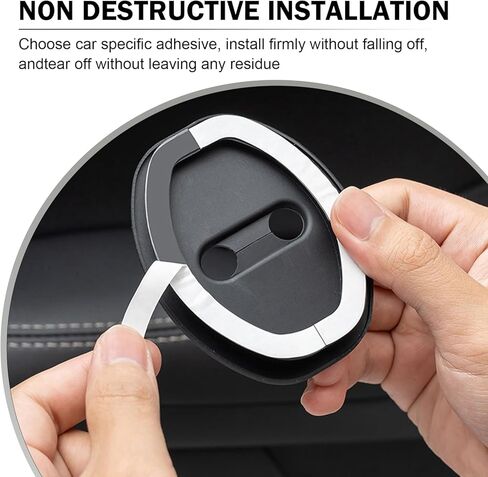 Car Door Shock Absorber, 2 PCS Silicone Silent Absorption Lock Accessories, Rust-Proof Door Lock Cover Parts Protective Pads, Universal for Most Cars SUVs and Trucks (Black) in Kuwait