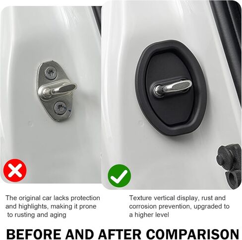 Car Door Shock Absorber, 2 PCS Silicone Silent Absorption Lock Accessories, Rust-Proof Door Lock Cover Parts Protective Pads, Universal for Most Cars SUVs and Trucks (Black) in Kuwait