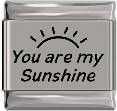 You Are My Sunshine Sun Rays Laser Engraved Italian Charm in Saudi Arabia