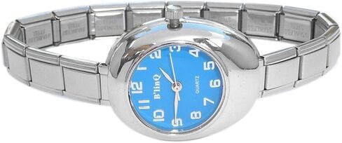 NewCharms Blue Round Face Italian Charm Timepiece in Saudi Arabia