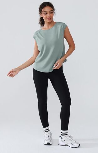 Open Back Workout Tops for Women Lightweight Sleeveless Loose Fit Yoga Shirts Soft Athletic Tops Curved Hem in Kuwait