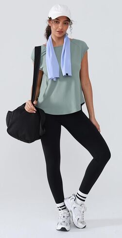 Open Back Workout Tops for Women Lightweight Sleeveless Loose Fit Yoga Shirts Soft Athletic Tops Curved Hem in Kuwait