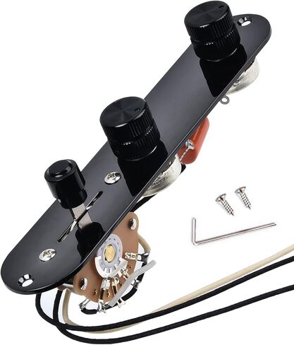 Loaded Guitar Control Plate Pro, Prewired Wiring Harness for Telecaster with Humbucker or Single Coil Pickups, Wired 3-way Blade Switch Alpha 500K Volume Tone Potentiometers Orange Capacitor in Kuwait