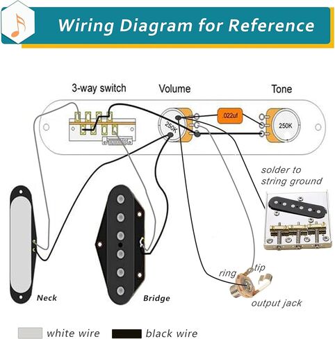 Loaded Guitar Control Plate Pro, Prewired Wiring Harness for Telecaster with Humbucker or Single Coil Pickups, Wired 3-way Blade Switch Alpha 500K Volume Tone Potentiometers Orange Capacitor in Kuwait