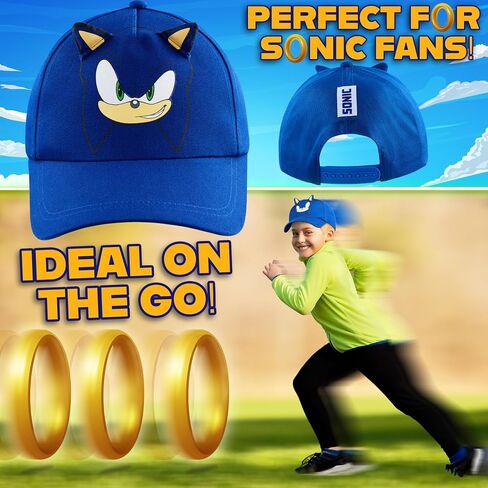 Sonic the Hedgehog Boys Baseball Cap Kids Sun Hat for Summer Beach Play Outdoor Play Cotton Ball Cap Homts for Boys in Saudi Arabia