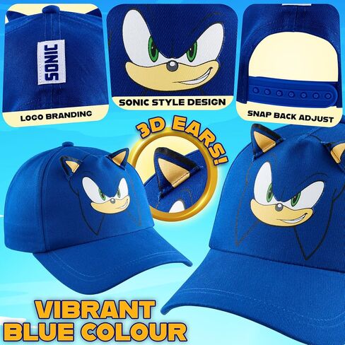 Sonic the Hedgehog Boys Baseball Cap Kids Sun Hat for Summer Beach Play Outdoor Play Cotton Ball Cap Homts for Boys in Saudi Arabia