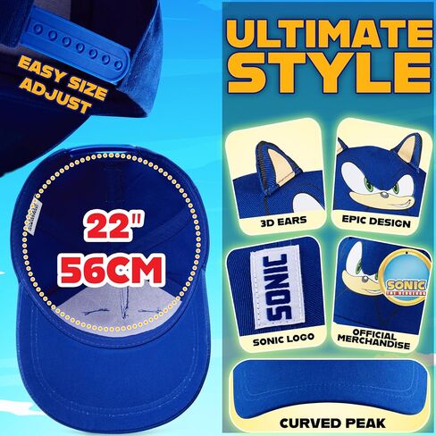 Sonic the Hedgehog Boys Baseball Cap Kids Sun Hat for Summer Beach Play Outdoor Play Cotton Ball Cap Homts for Boys in Saudi Arabia