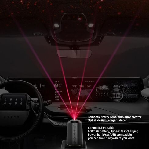 Waterless Oil Diffuser, Portable Car Diffusers for Essential Oils, Wireless Diffusers with 3 Mist Levels & Timer, ABS Material, Starry Night Light for Car Home Office, Includes 3 Scent Oils in Saudi Arabia