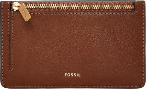 محفظة نسائية من Fossil Logan LiteHide™ مصنوعة من الجلد بتقنية RFID وسحاب حول حافظة البطاقات، باللون الأسود (الموديل: SL10045001) in Kuwait