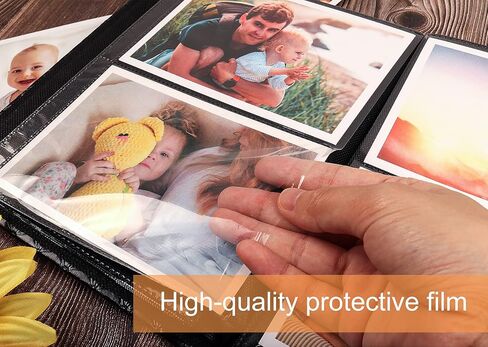 Recutms 200 Pocket Photo Album 4x6 Small Pu Leather Cover Family Family Baby Anniversary Travel Personalized Photo Book (White) in Kuwait