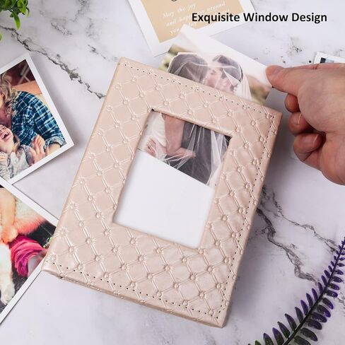 Recutms 200 Pocket Photo Album 4x6 Small Pu Leather Cover Family Family Baby Anniversary Travel Personalized Photo Book (White) in Kuwait