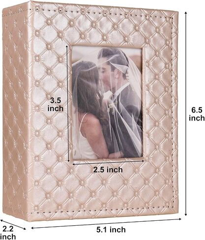 Recutms 200 Pocket Photo Album 4x6 Small Pu Leather Cover Family Family Baby Anniversary Travel Personalized Photo Book (White) in Kuwait