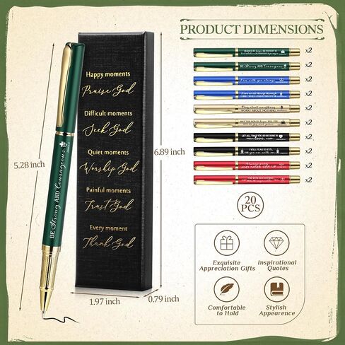 20 Sets Christian Pen Bible Verse Ballpoint Pen Inspirational Quotes Bible Pen with Religious Motivational Scripture Boxes for Father Mother Women Men Church Office Grad Gift in Saudi Arabia