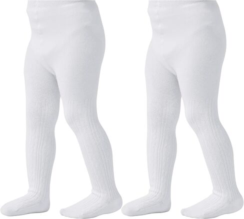 Zando 2 Pack Girls Tights for School Uniform Girls Cable Knit Tights Cotton Stockings for Kids Leggings Girls Pantyhose 6-12T in Saudi Arabia