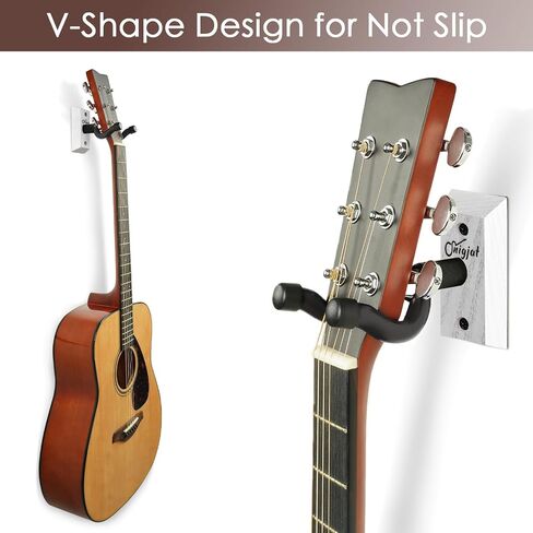 SNIGJAT Guitar Hanger, Hardwood Guitar Wall Mount, Guitar Wall Hanger Holder Hook Stand for Electric, Acoustic, Classical Guitar, Ukulele, Banjo, Bass, Mandolin, Guitar Accessories for Guitar Player in Kuwait