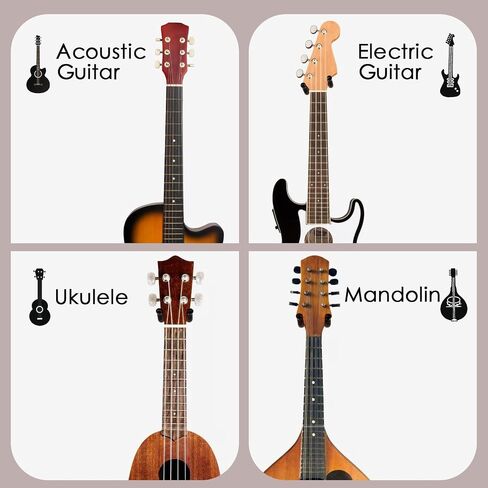 SNIGJAT Guitar Hanger, Hardwood Guitar Wall Mount, Guitar Wall Hanger Holder Hook Stand for Electric, Acoustic, Classical Guitar, Ukulele, Banjo, Bass, Mandolin, Guitar Accessories for Guitar Player in Kuwait