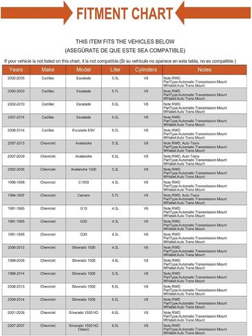 اختيار ميكانيكا جبل الإرسال البديل لـ Chevy GMC Silverado Sierra Sierra Suburban Yukon Tahoe RWD in Saudi Arabia
