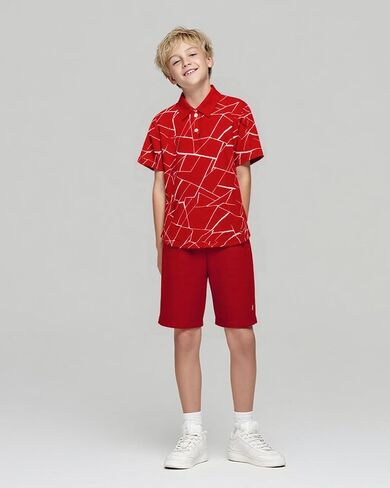 Kids Clothes Summer Outfits Boys Fashion Short Sleeve Polo Shirt Shorts Sets Casual Outfits 7-15 Years in Kuwait