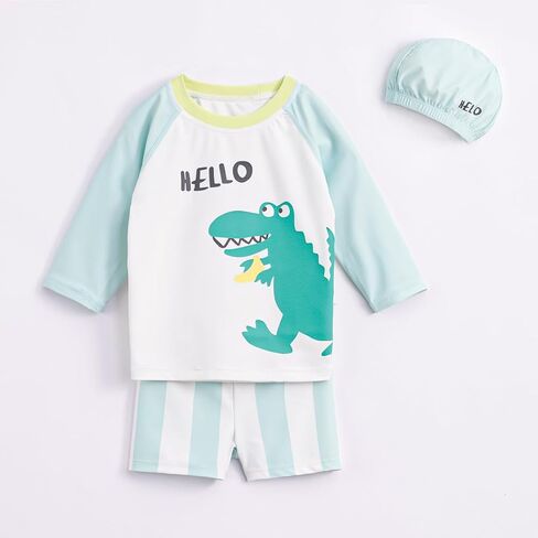 marc & janie Boys Summer Cooling Sun Protection Swimsuit Comfortable Swimming Short Sets with Swimming Cap 231120 in Saudi Arabia
