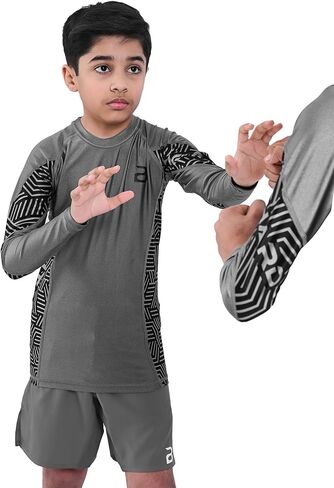 2BOLD Compression Rash Guard Shirt for Kids, Jiu Jitsu No Gi MMA Shorts 2PC Quick Dry Wrestling Workout Gym Set in Saudi Arabia