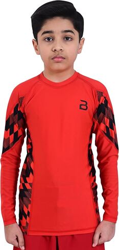 2BOLD Compression Rash Guard Shirt for Kids, Jiu Jitsu No Gi MMA Shorts 2PC Quick Dry Wrestling Workout Gym Set in Saudi Arabia