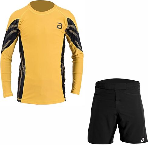 2BOLD Compression Rash Guard Shirt for Kids, Jiu Jitsu No Gi MMA Shorts 2PC Quick Dry Wrestling Workout Gym Set in Saudi Arabia