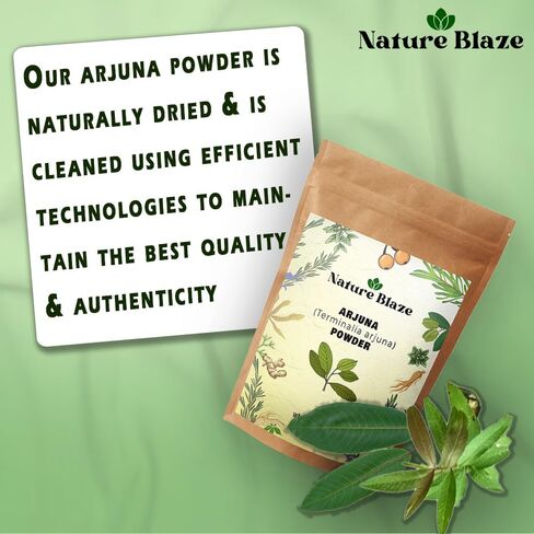 Nature Blaze Arjuna Powder | Terminalia Arjuna | مسحوق نباتي أرضي بدقة | لا إضافات أو مواد حافظة أو مواد حشو | المكون التقليدي | 200 جم / 7.0 أونصة in Saudi Arabia