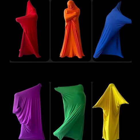 It is a Halloween Annual Meeting Campus Performance Props,Elastic Sensory Stockings Dance Dress,Sensory Body Sock for Autism Kids Adults (Dark Blue, Height(66-73)) in Kuwait