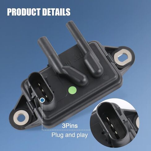 EGR Pressure Feedback Sensor DPFE15 + EGR vacuum solenoid valve vs63 Replacement for Ford F-150 E-150,E-250,Explorer,Ranger,Escape,Mustang,Lincoln Town Car,Mercury Cougar,F77Z9J460AB, F77Z9J460AB in Saudi Arabia