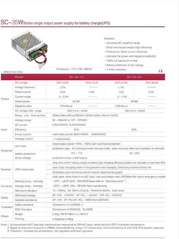 1pcs Universal AC Charge Type 12V 24V Switching Power Supply 35W 60W 120W 180W 350W AC DC Battery Charger Power Supplies(12V,120W) in Saudi Arabia