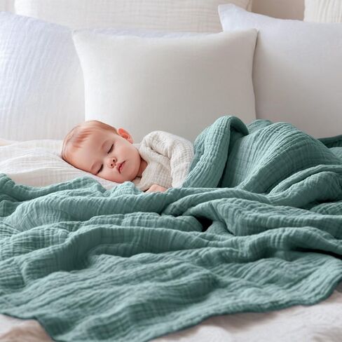 EMME Cotton Blanket King Size for Bed Soft Muslin Blankets 108"x90" Lightweight Breathable Layering Blanket Bedspread Coverlet All Season Gauze Blanket, Light Tan in Saudi Arabia