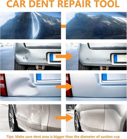 3 عبوة أدوات مزيل Car Dent للسيارة ، مجموعة Car Dent Puller Kit Auto Body Dent ، كوب الشفط لمجموعة إصلاح Car Dent ، أدوات إزالة جسم Dent Car Dent (Black+Orange) in Saudi Arabia