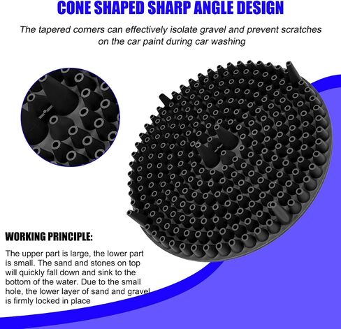 2PCS Car Wash Bucket Grit Trap Insert, 10.2" Vehicle Detailing Washing Filters for Dirt & Debris Trapping, Auto Collecting Sediment Cleaning Tool, Universal for SUV Sedan Truck (Black) in Kuwait