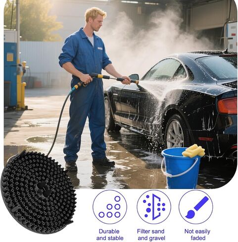 2PCS Car Wash Bucket Grit Trap Insert, 10.2" Vehicle Detailing Washing Filters for Dirt & Debris Trapping, Auto Collecting Sediment Cleaning Tool, Universal for SUV Sedan Truck (Black) in Kuwait