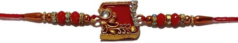 UtsaWe Rakhi Gift Box | Rakhi Gift Hamper made with a Beautiful Mina Rakhi, Roli, Chaval, Mini Thali Set, Greeting Card, and Chocolates | Rakshabandhan Gift | Rakhi Set | Rakhi Hamper | Brother Rakhi (Rakhi_GiftBox_One) in Kuwait