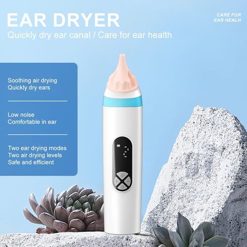 Ear Dryer for Swimmers - Rechargeable & Portable Electronic Ear Water Remover with Dual Drying Modes, Safe Warm Air Technology for Fast Moisture Removal After Swimming, Showering & Water Sports in Saudi Arabia
