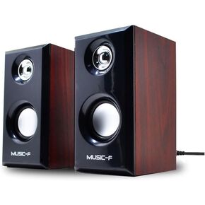 Computer Speaker Wooden Speaker Monitor TV PC Laptop Desktop Speakers for Desk Top Wired Speakers Plug in USB Dual Speaker HiFi