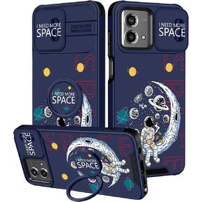 (2in1 for Moto G Stylus 5G 2022 Case for Women Astronaut Cute Girls Phone Cover Boys Men Space NASA Kawaii Cool Cartoon Teen Design with Camera Cover and Ring Stand for Moto G Stylus 5G Case