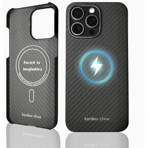 for iPhone 15 Pro Aramid Fiber case Compatible with MagSafe - Camera Open - Black Aramid Fiber - Protect iPhone 15 Pro Phone case - Lightweight Phone case