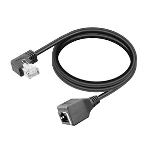 YACSEJAO Cat6 Shielded Extension Cable 90 Degree 2FT RJ45 8p8c Male to Female Extender Cable Ethernet FTP Shielded Male to Female Connector (Left Angle)