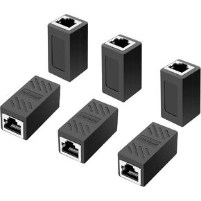 مقرنة إيثرنت، مقرنة RJ45، مقرنة RJ45 مضمنة، مقرنة شبكة، لموصل موسع كابل إيثرنت Cat7/Cat6/Cat5e/cat5 - أنثى إلى أنثى، أسود 10 عبوات in Kuwait