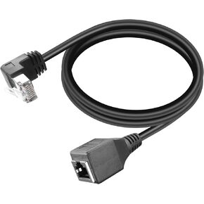 YACSEJAO Cat6 كابل تمديد محمي 90 درجة 2FT RJ45 8p8c ذكر إلى أنثى موسع كابل إيثرنت FTP محمي ذكر إلى أنثى موصل (الزاوية اليسرى) in Saudi Arabia